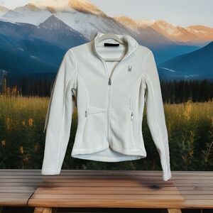 Spyder White Core Sweater Jacket XS Full Zip Fleece Midlayer Ribbed Stretch